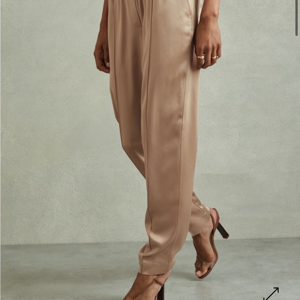 Reiss Tan Trousers High-Waisted Tailored Fit